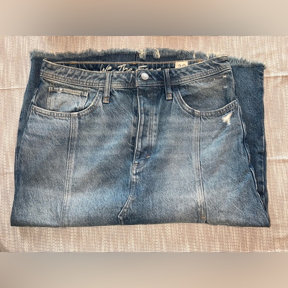 Free People We The Free Distressed Blue Denim Skirt | NWOT - Picture 3 of 8